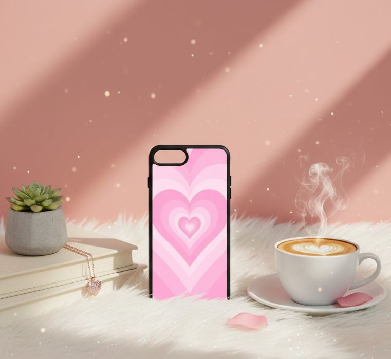 iPhone 7 Plus/ 8 Plus - mobilskal HJÄRTA - Babyrosa