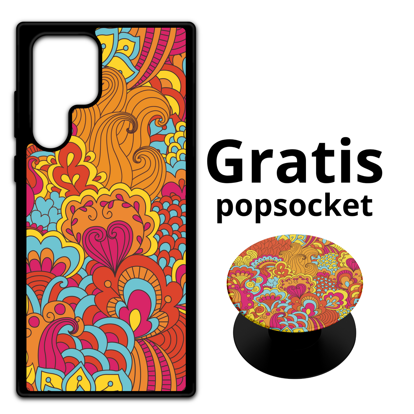 Samsung - mobilskal med exklusivt mönster - ingår 1 gratis Popsocket - Välj enhet