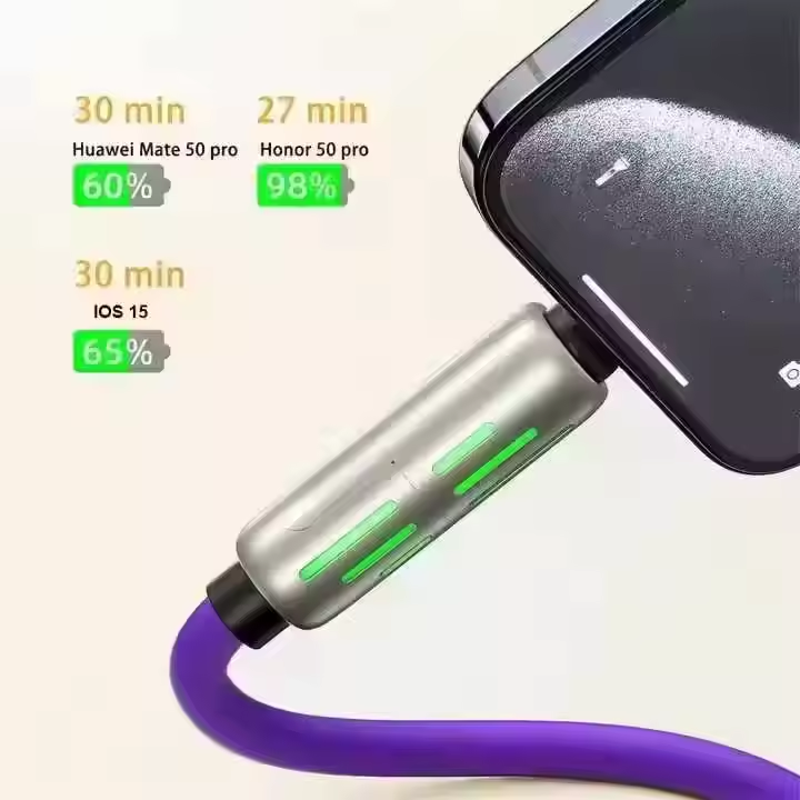 Multifunktions Laddkabel med LED – USB-A & USB-C till Lightning/USB-C (4-i-1)