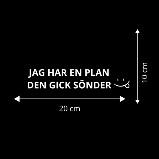 JAG HAR EN PLAN - DEN GICK SÖNDER