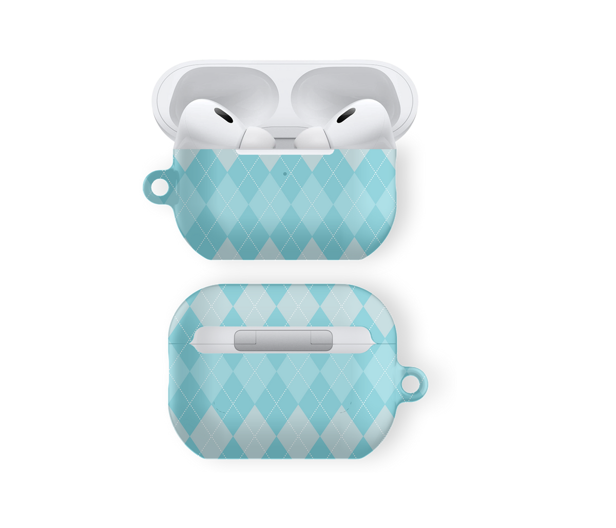 Cozy Light Blue Argyle Vibe - Airpods Skal