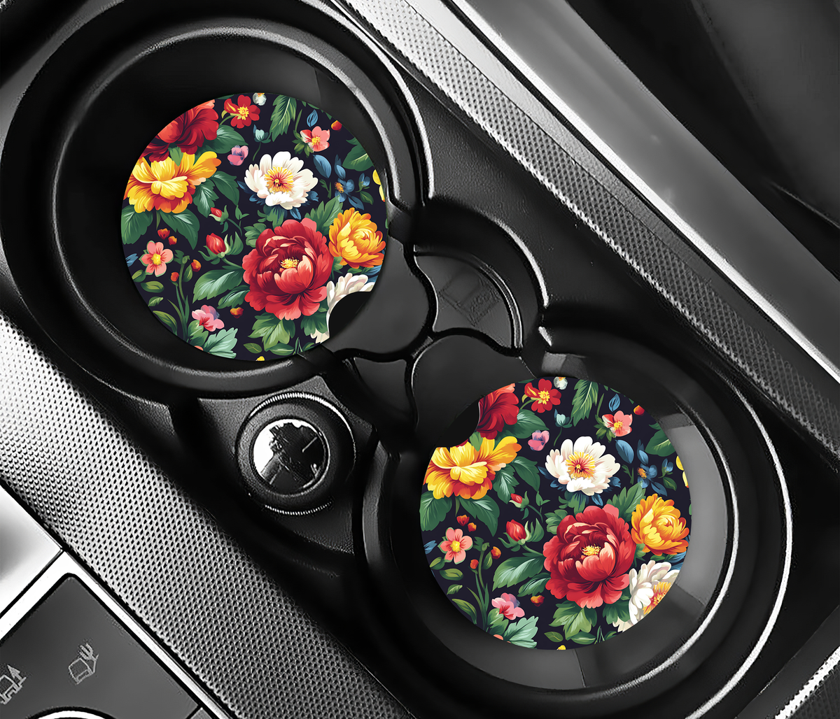 Vintage Floral (2-pack) Bilunderlägg för mugghållare