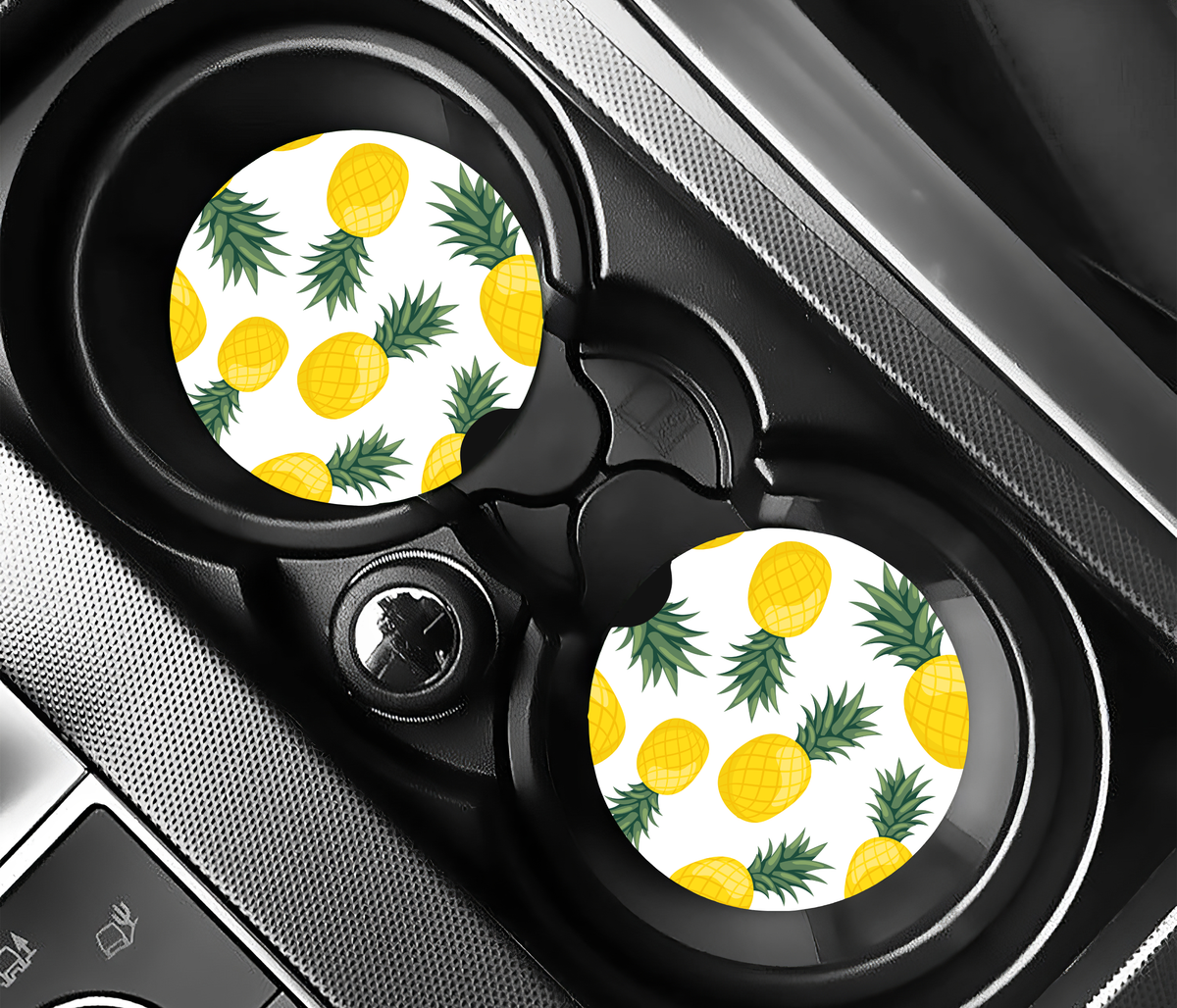 Fresh Sweet Pineapples ( (2-pack) Bilunderlägg för mugghållare