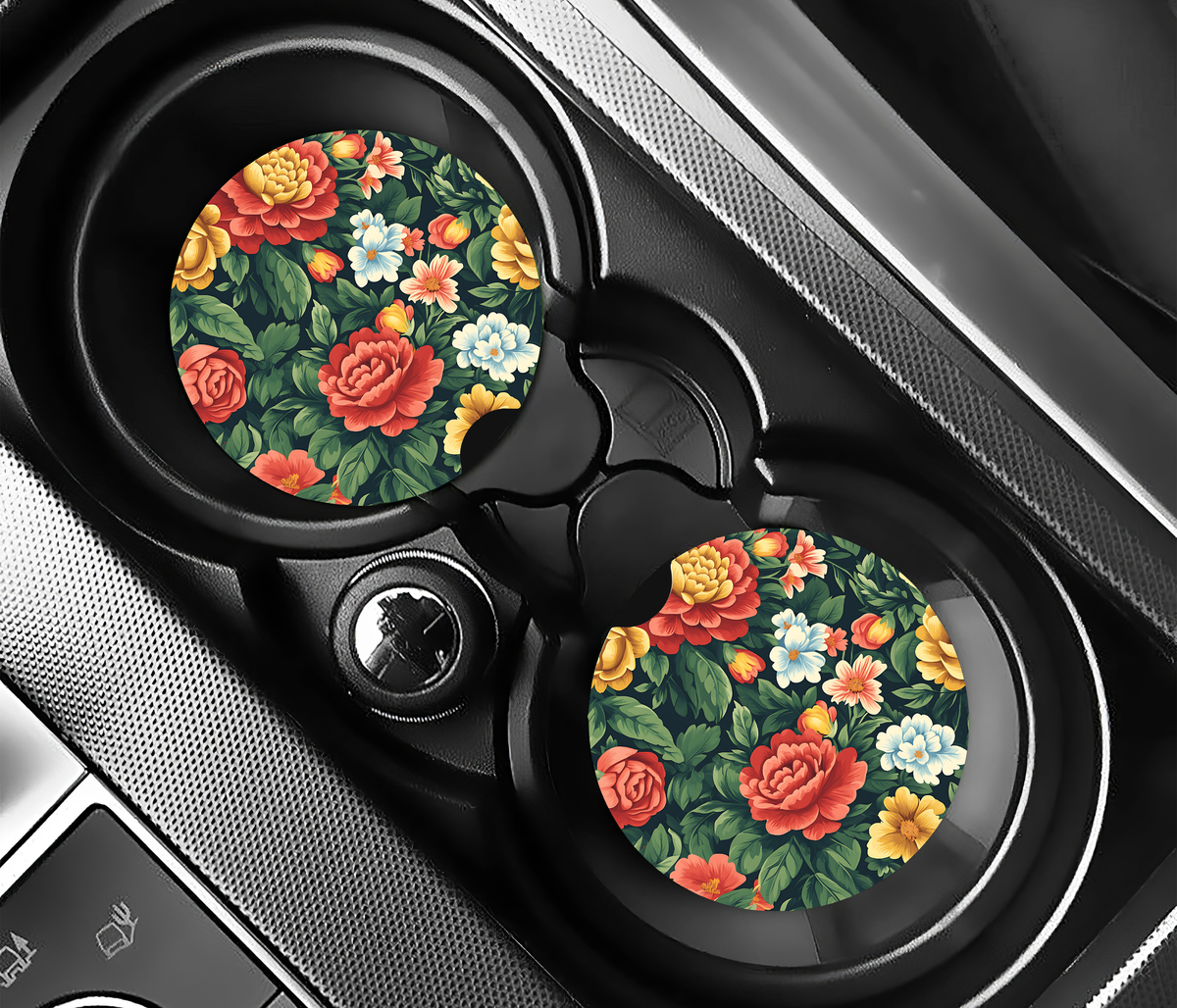Midnight Rose (2-pack) Bilunderlägg för mugghållare