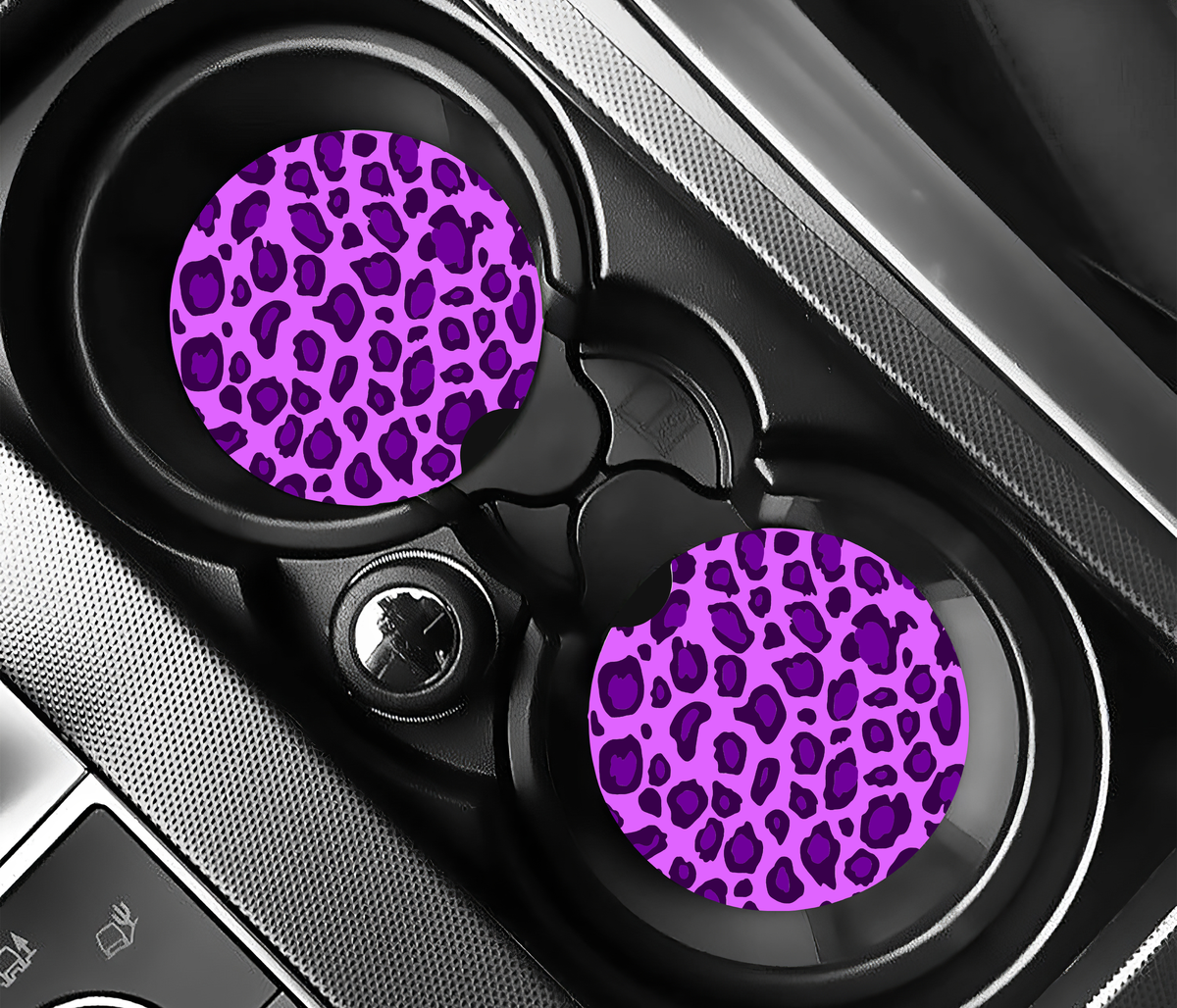 Klassisk Kollektion Leopard ( (2-pack) Bilunderlägg för mugghållare