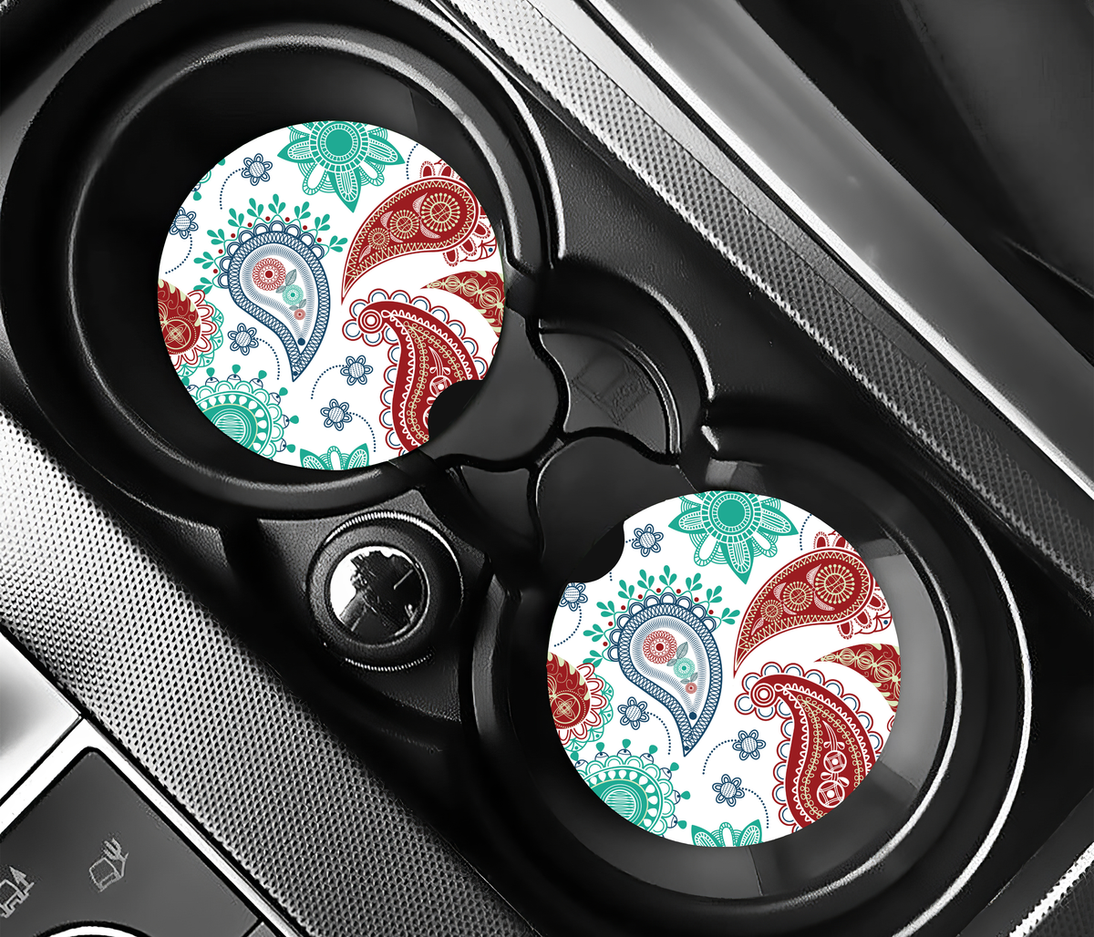 Artisan Paisley Serie (2-pack) Bilunderlägg för mugghållare
