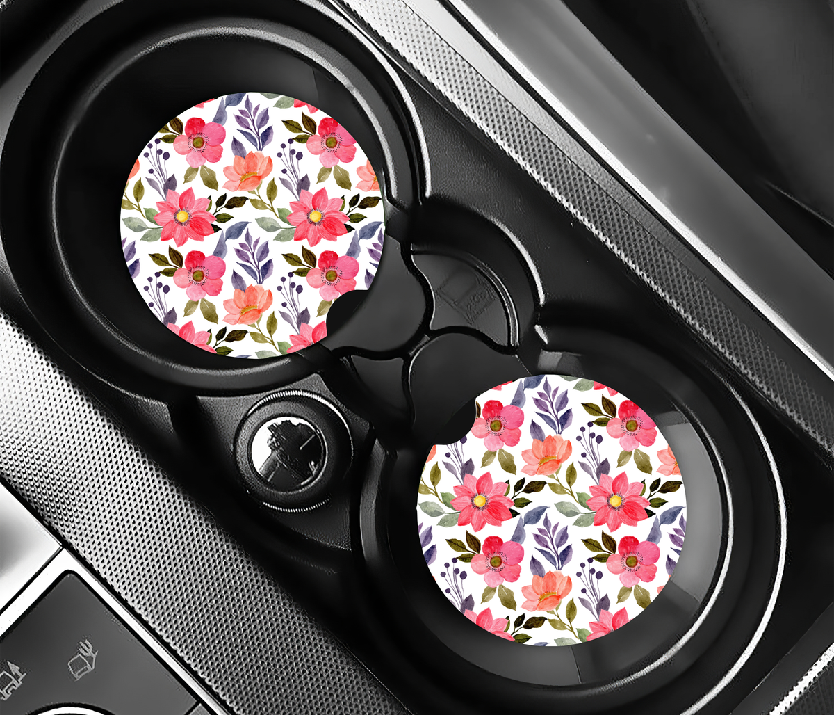 Watercolor Floral Bouquet (2-pack) Bilunderlägg för mugghållare
