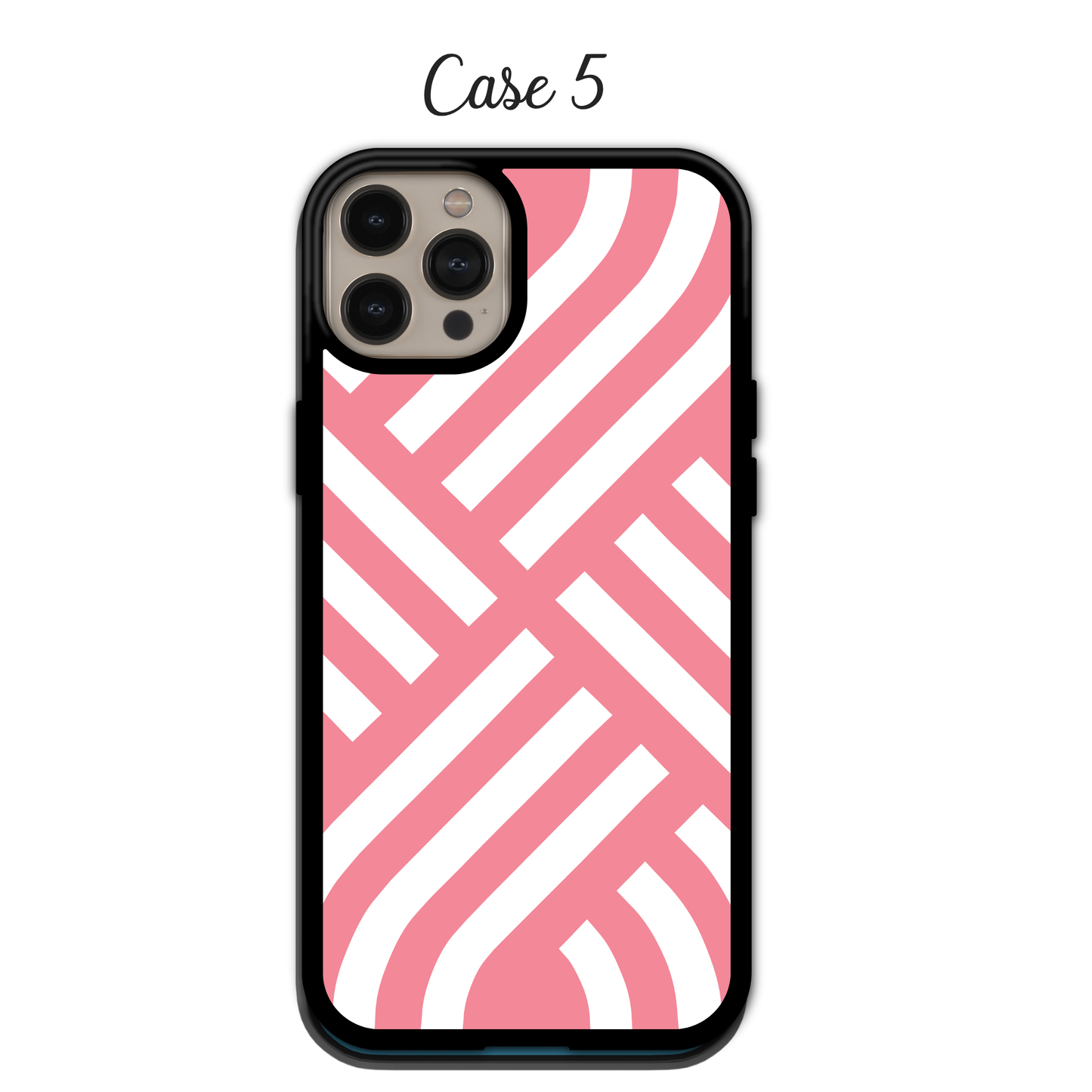 Modern Coral & Grey Geometric - iPhone,Samsung,Huawei,Google Pixel, Xiaomi