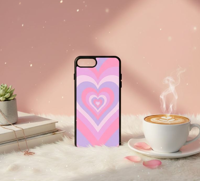 iPhone 7 Plus/ 8 Plus - mobilskal HJÄRTA - flerfärgad rosa
