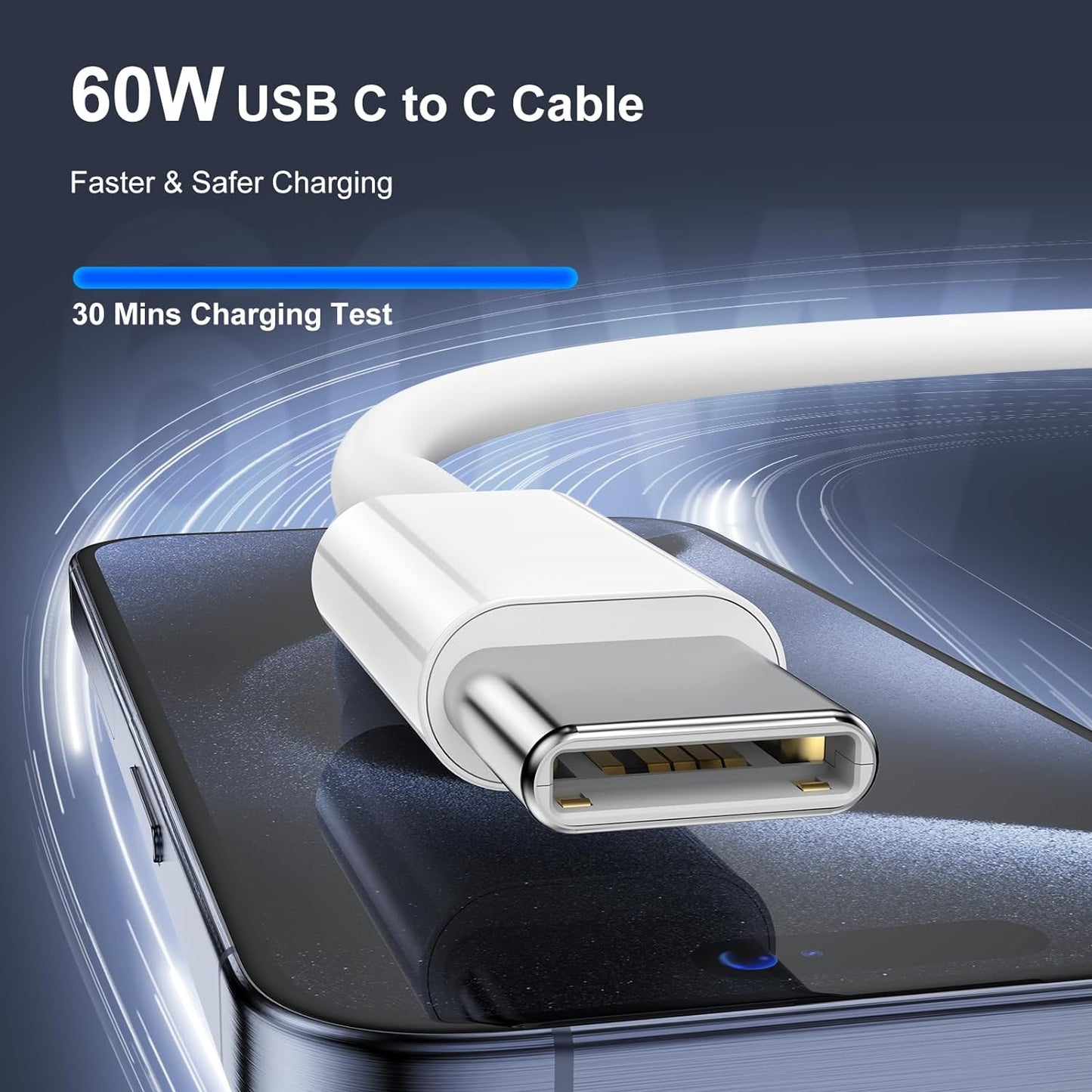 USB-C till Lightning Snabbladdningskabel – 60W PD (Flätad & Extra Hållbar)
