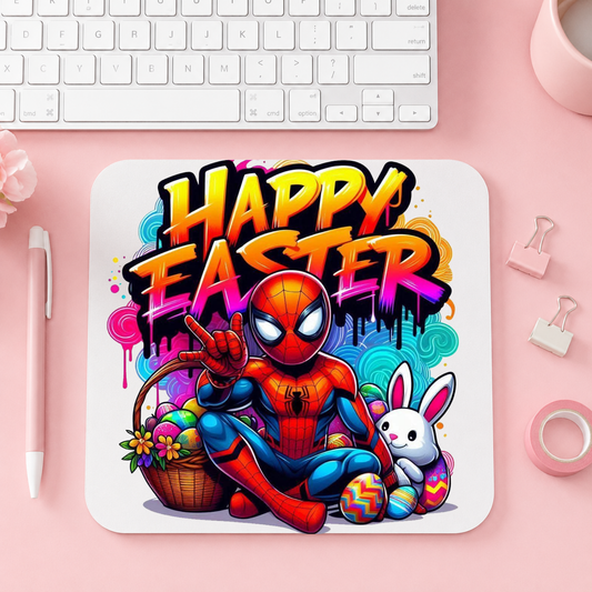 Spider-Man Happy Easter med Påskhare | Musmatta | 20cm x 24cm