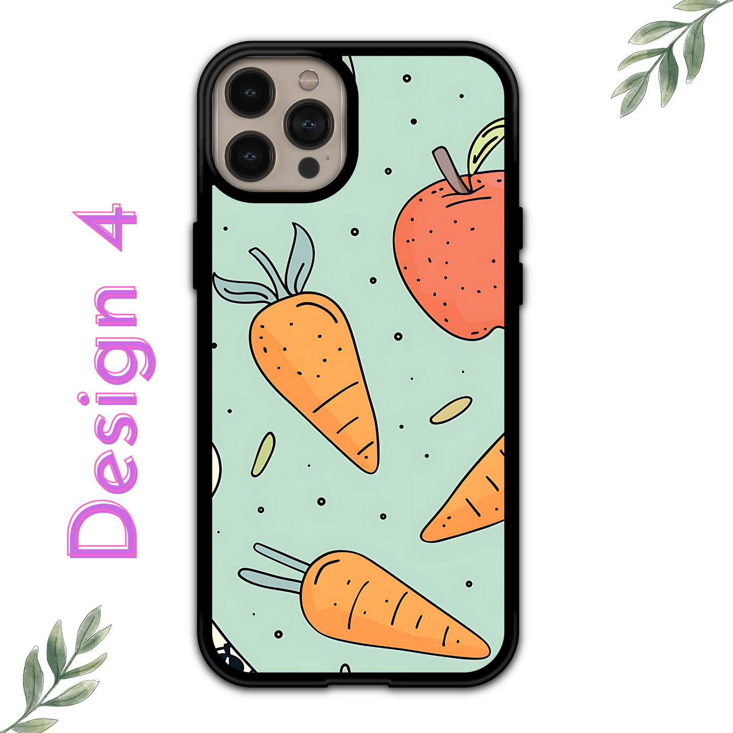 iPhone Skal - Äpple / Jordgubbar / Morot