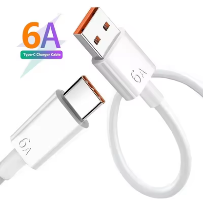 USB-A till USB-C Snabbladdningskabel – 6A SuperCharge