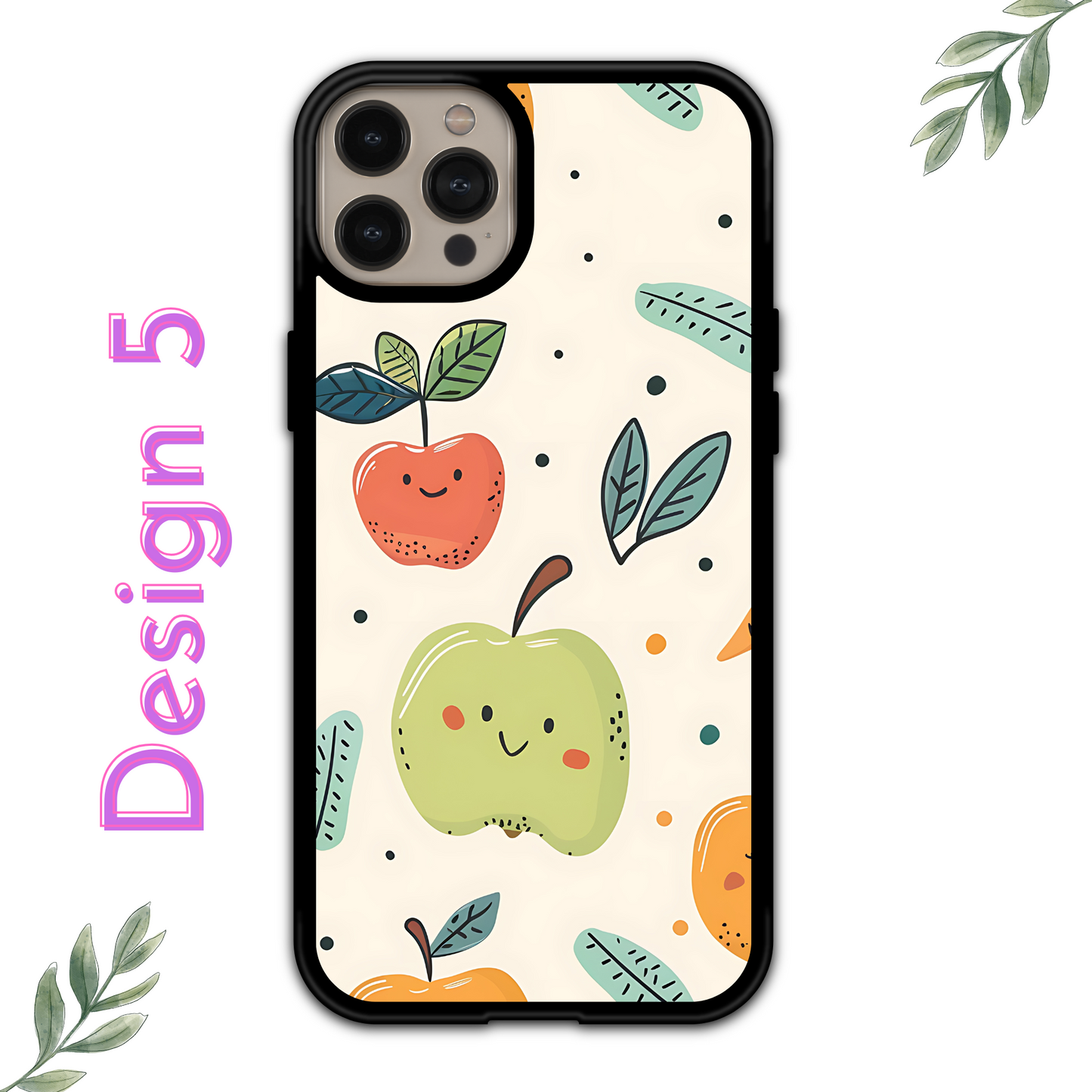 iPhone Skal - Äpple / Jordgubbar / Morot