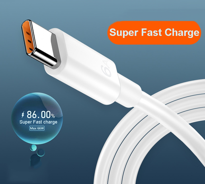 USB-A till USB-C Snabbladdningskabel – 6A SuperCharge