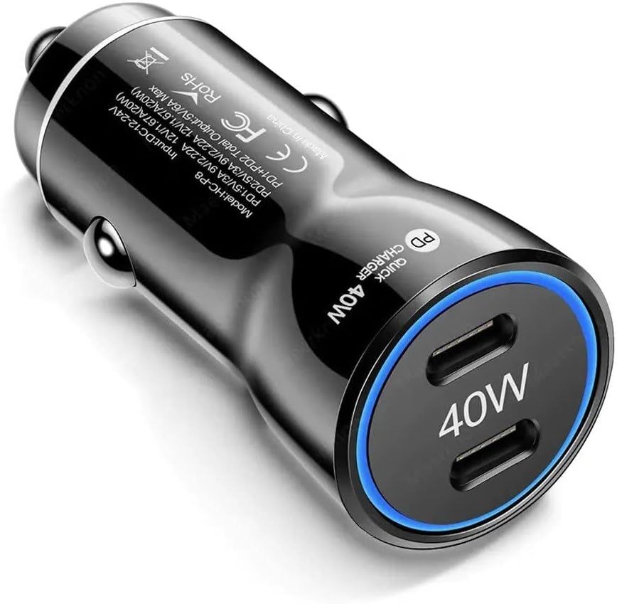 40W Dubbel USB-C Billaddare – Snabb PD-laddning för Bil & Lastbil