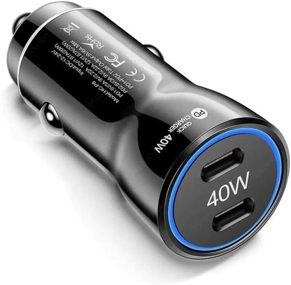 40W Dubbel USB-C Billaddare – Snabb PD-laddning för Bil & Lastbil