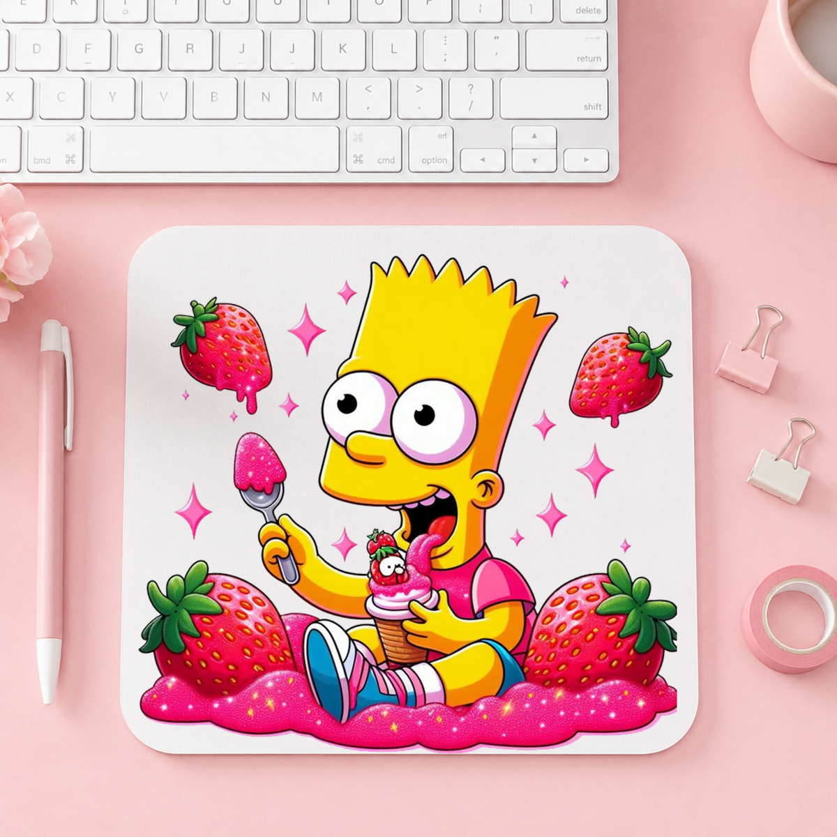 Bart Simpson Strawberry Sweet | Musmatta | 20cm x 24cm