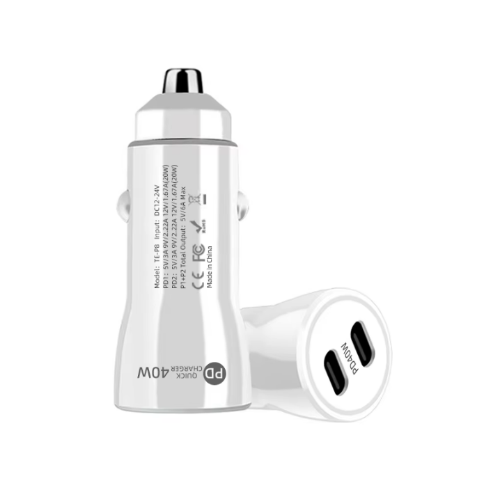 40W Dubbel USB-C Billaddare – Snabb PD-laddning för Bil & Lastbil