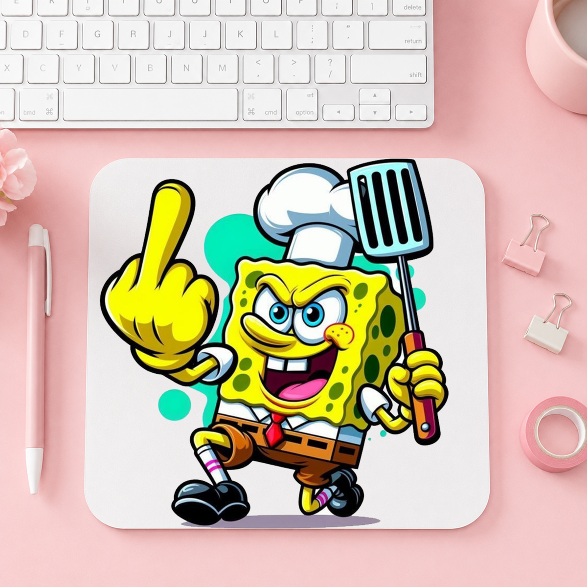 Funny Cartoon Chef SpongeBob | Musmatta | 20cm x 24cm