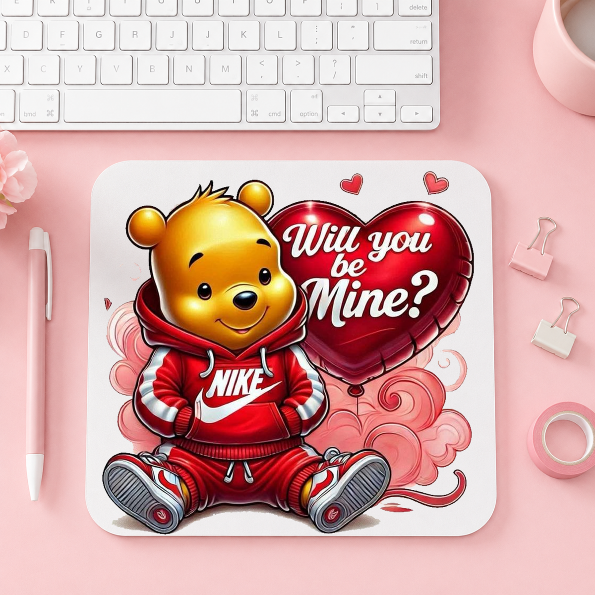 Nalle Puh "Will You Be Mine? | Musmatta | 20cm x 24cm