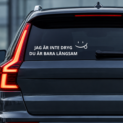 JAG ÄR INTE DRYG - DU ÄR BARA LÅNGSAM