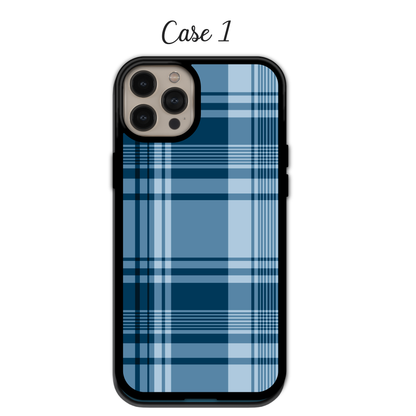 Navy Diagonal Plaid | iPhone | Samsung | Huawei | Google Pixel | Xiaomi