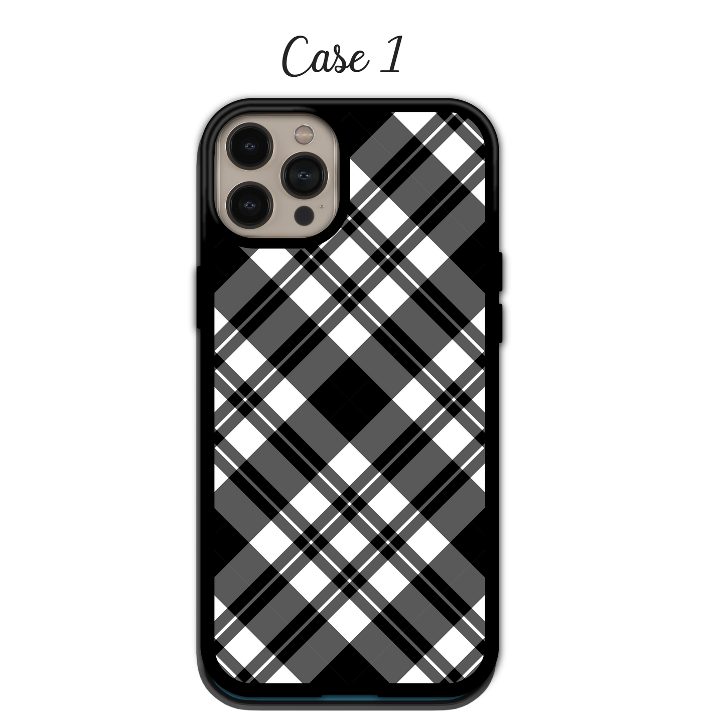 Monochrome Diagonal Plaid | iPhone | Samsung | Huawei | Google Pixel | Xiaomi