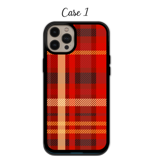 Fiery Orange & Red Plaid | iPhone | Samsung | Huawei | Google Pixel | Xiaomi