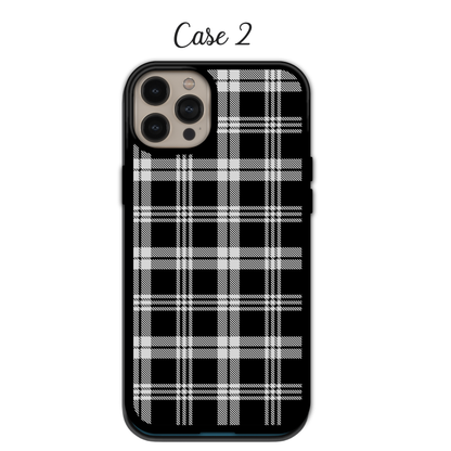 Monochrome Diagonal Plaid | iPhone | Samsung | Huawei | Google Pixel | Xiaomi