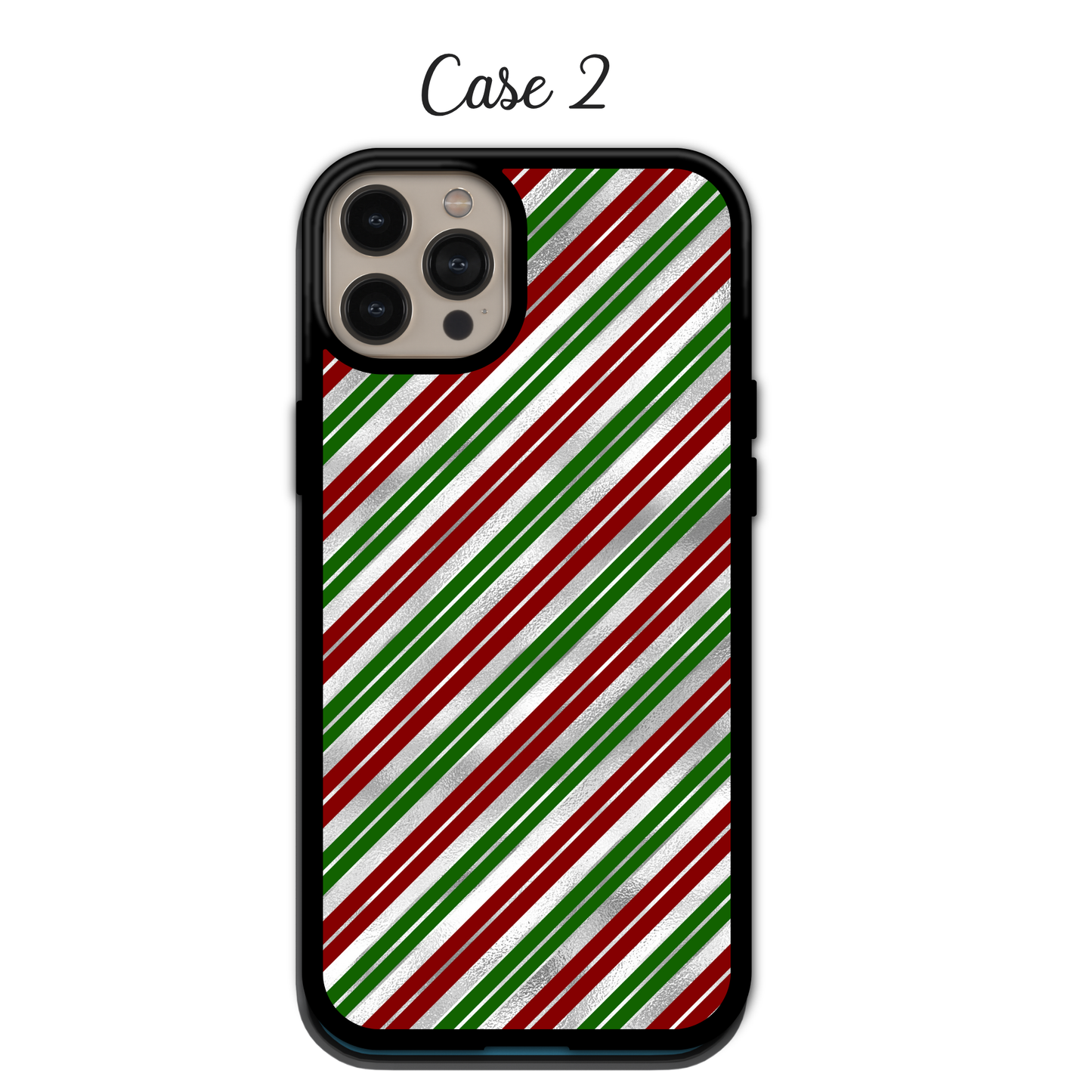 Metallic Shimmer Striped Holiday | iPhone | Samsung | Huawei | Google Pixel | Xiaomi