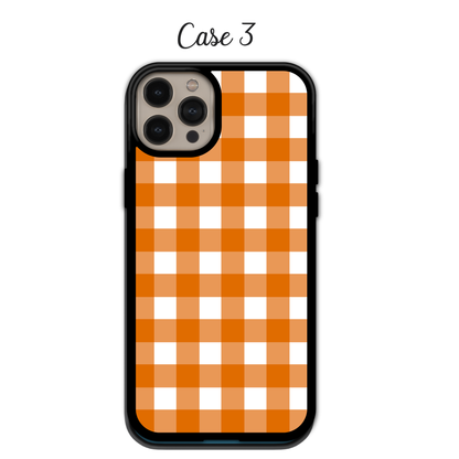 Warm Orange Gingham & Polka Dot | iPhone | Samsung | Huawei | Google Pixel | Xiaomi