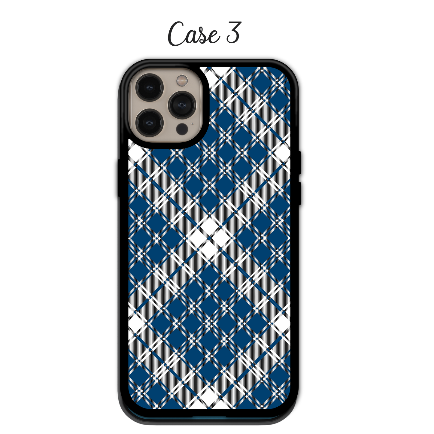 Navy Diagonal Plaid | iPhone | Samsung | Huawei | Google Pixel | Xiaomi