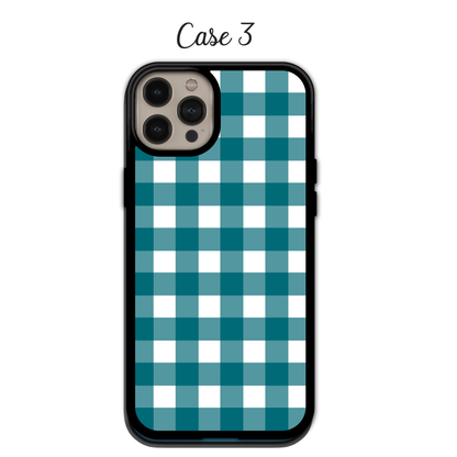 Teal Gingham & Navy Argyle | iPhone | Samsung | Huawei | Google Pixel | Xiaomi