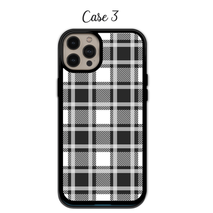 Monochrome Diagonal Plaid | iPhone | Samsung | Huawei | Google Pixel | Xiaomi