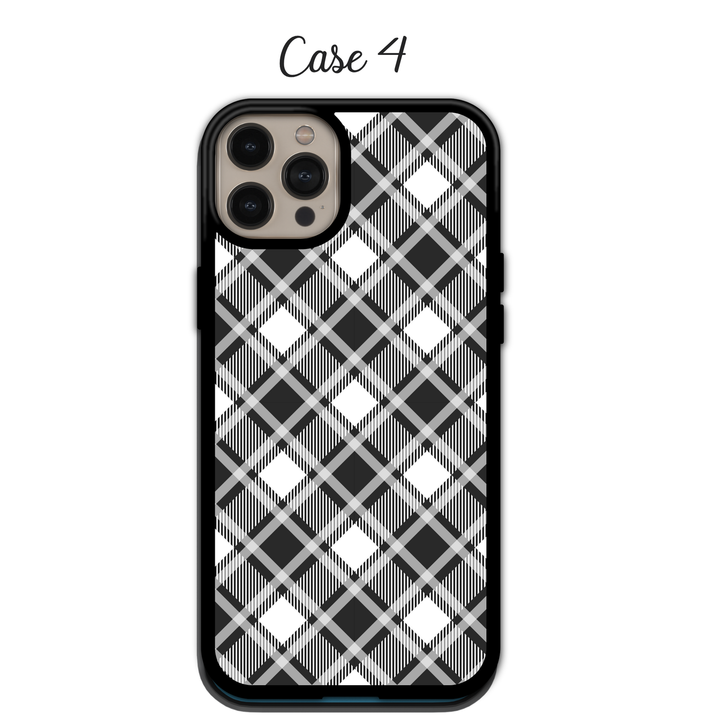 Monochrome Diagonal Plaid | iPhone | Samsung | Huawei | Google Pixel | Xiaomi