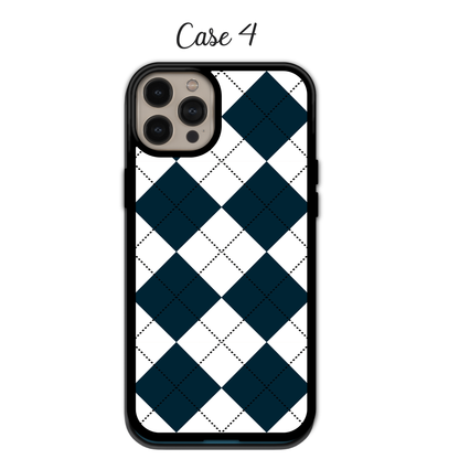 Teal Gingham & Navy Argyle | iPhone | Samsung | Huawei | Google Pixel | Xiaomi