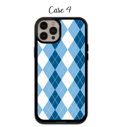 Navy Diagonal Plaid | iPhone | Samsung | Huawei | Google Pixel | Xiaomi