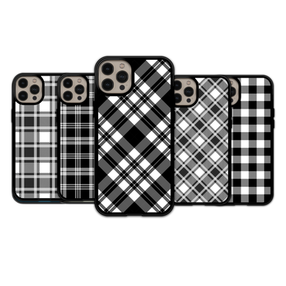 Monochrome Diagonal Plaid | iPhone | Samsung | Huawei | Google Pixel | Xiaomi