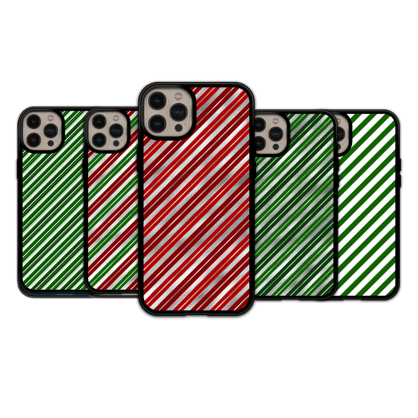 Metallic Shimmer Striped Holiday | iPhone | Samsung | Huawei | Google Pixel | Xiaomi
