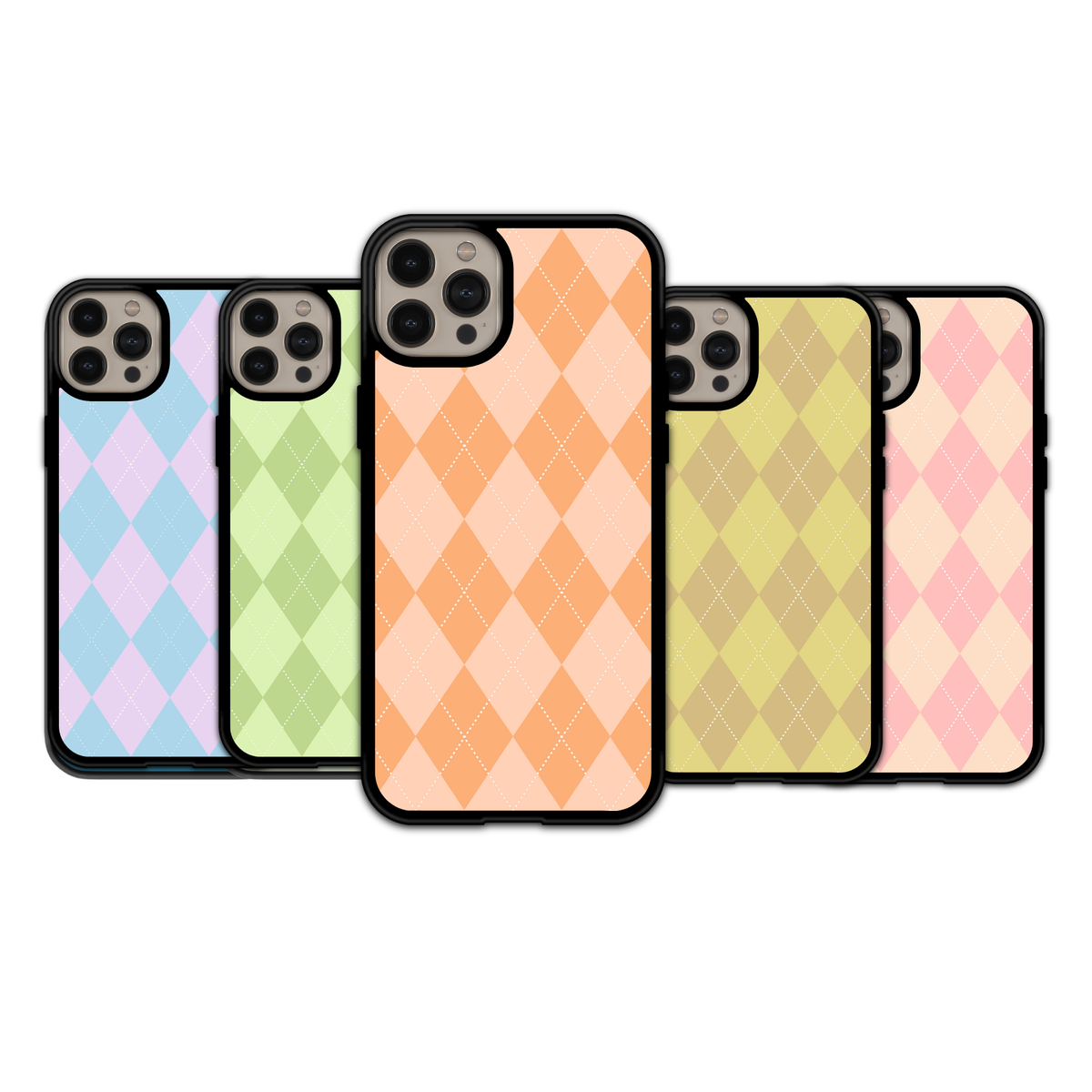 Soft Peach Argyle | iPhone | Samsung | Huawei | Google Pixel | Xiaomi