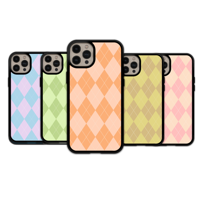 Soft Peach Argyle | iPhone | Samsung | Huawei | Google Pixel | Xiaomi