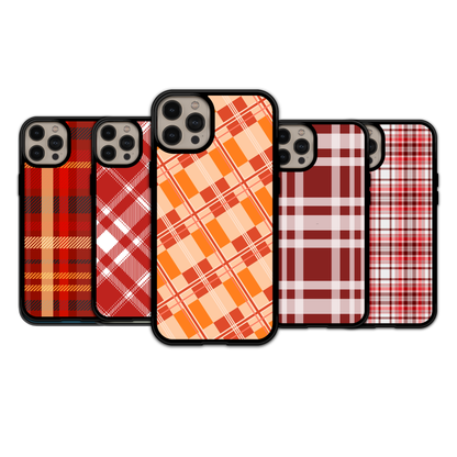 Fiery Orange & Red Plaid | iPhone | Samsung | Huawei | Google Pixel | Xiaomi