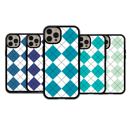 Cool Blue Argyle | iPhone | Samsung | Huawei | Google Pixel | Xiaomi