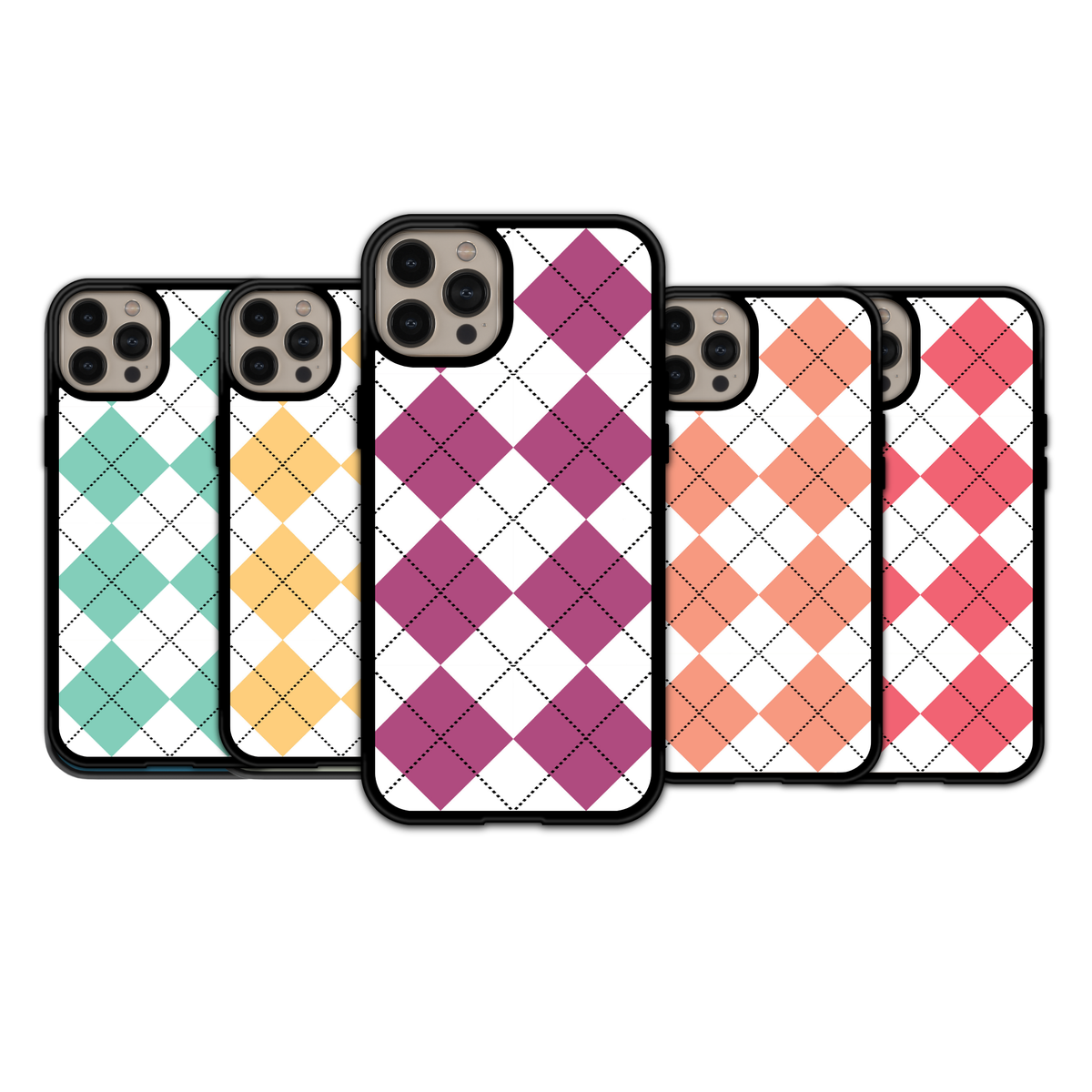 Bright Multi-Color Argyle | iPhone | Samsung | Huawei | Google Pixel | Xiaomi