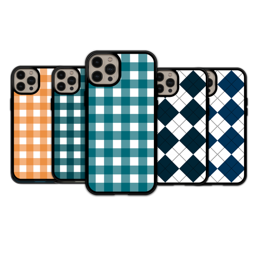 Teal Gingham & Navy Argyle | iPhone | Samsung | Huawei | Google Pixel | Xiaomi