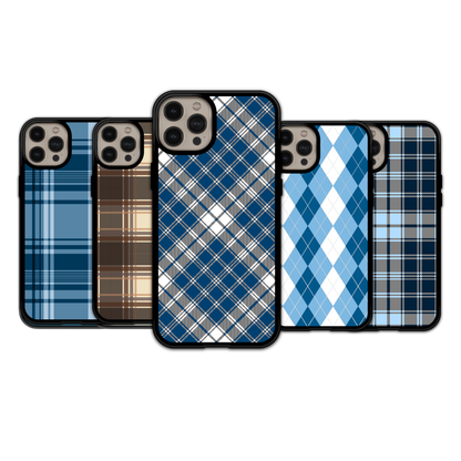 Navy Diagonal Plaid | iPhone | Samsung | Huawei | Google Pixel | Xiaomi