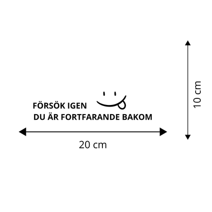 FÖRSÖK IGEN - DU ÄR FORTFARANDE BAKOM