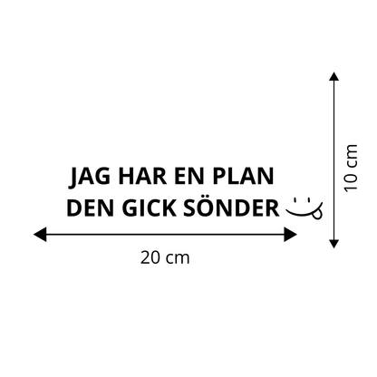 JAG HAR EN PLAN - DEN GICK SÖNDER