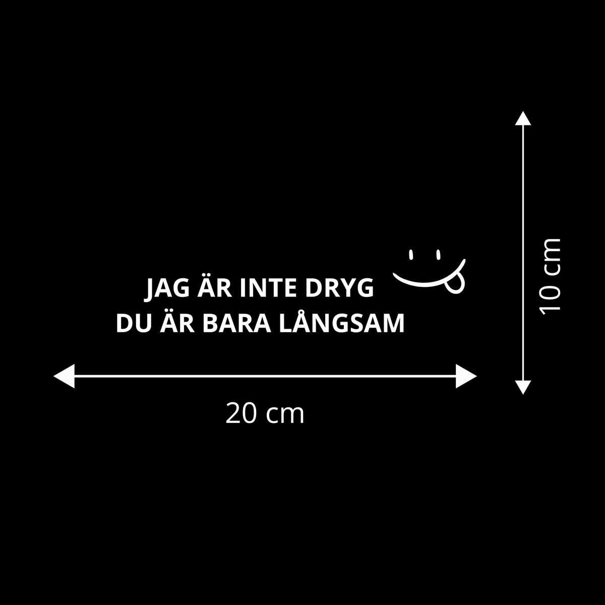 JAG ÄR INTE DRYG - DU ÄR BARA LÅNGSAM